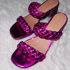 Rock & Candy Metallic Fuchsia Braided Heels